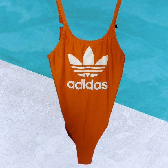 Adidas Orange Sports One Peice Bathing Suit